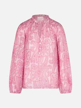 Woman silk voile paisley blouse Harper - MC2 Saint Barth