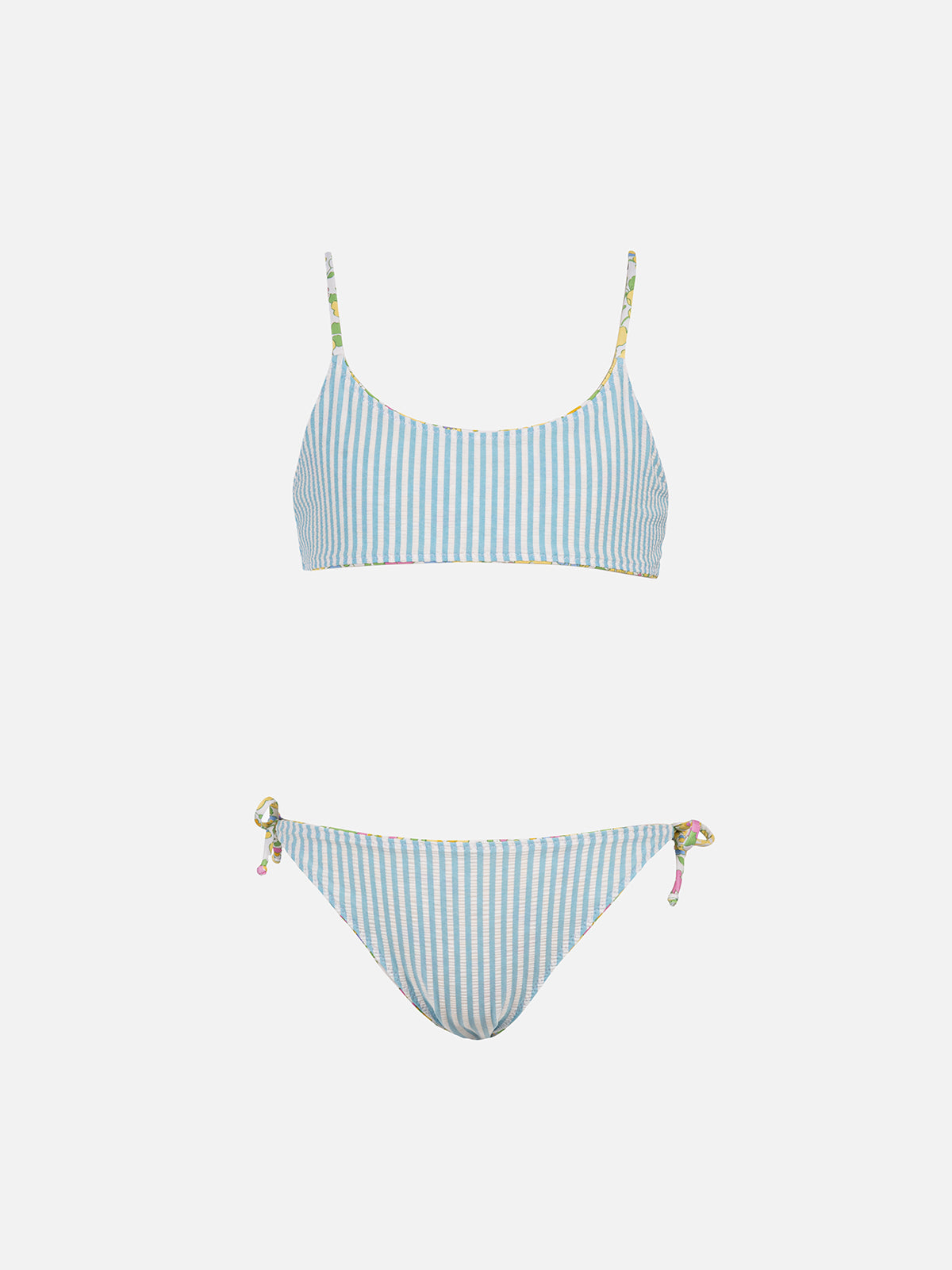 Girl double face bralette bikini Jaiden with Betsy print | MADE WITH LIBERTY FABRIC - MC2 Saint Barth