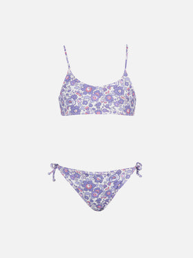 Girl double face bralette bikini Jaiden with Betsy print | MADE WITH LIBERTY FABRIC - MC2 Saint Barth