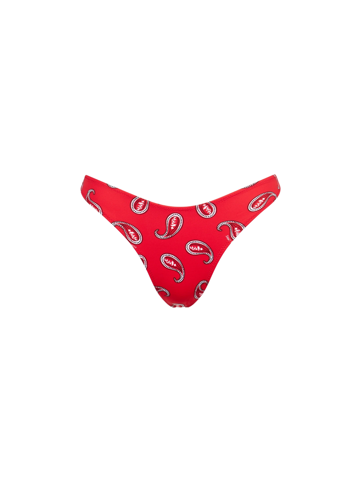 Woman cheeky swim briefs with paisley print - MC2 Saint Barth