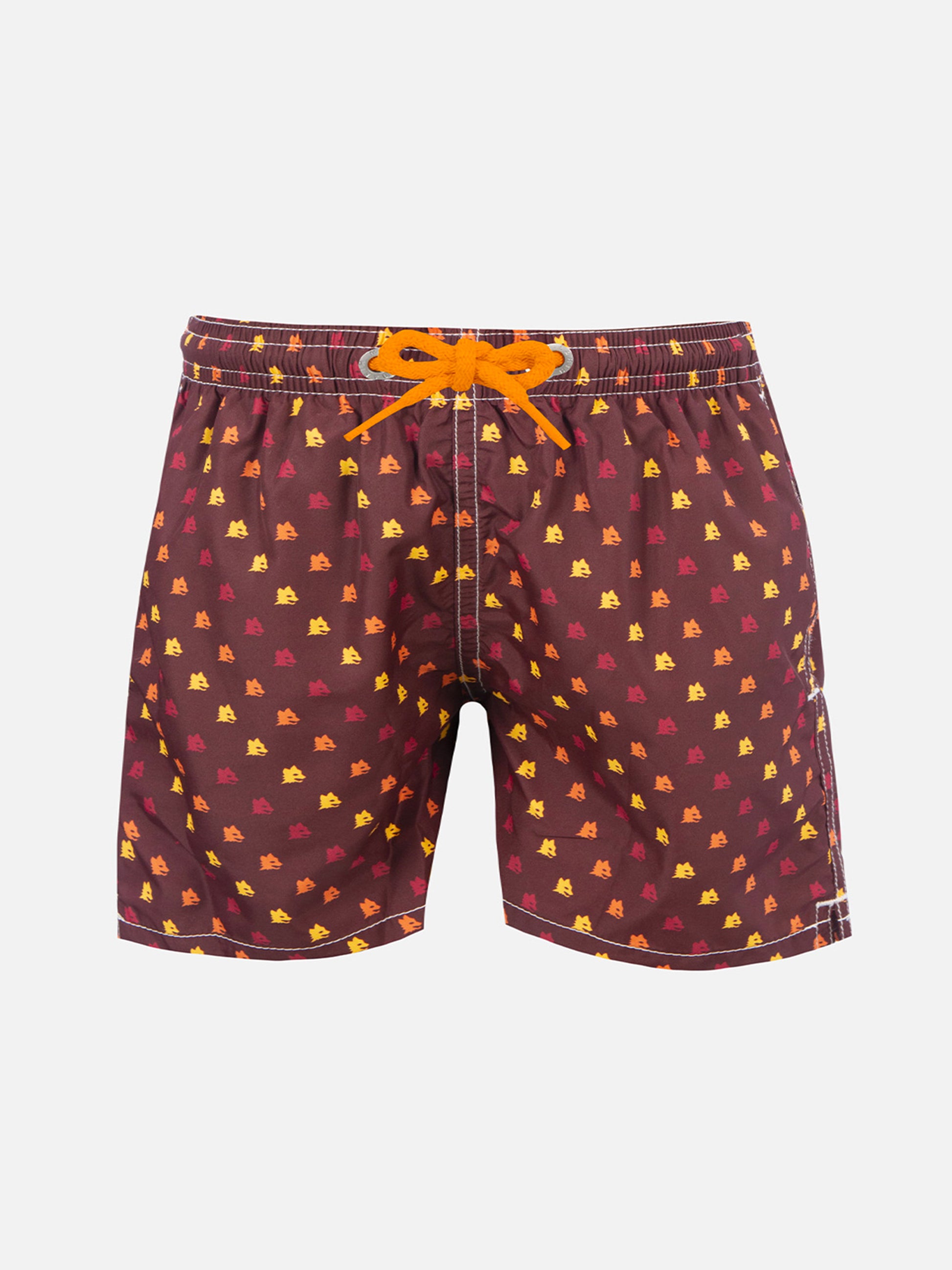 Boy lightweight fabric swimshorts with Roma print | AS ROMA SPECIAL EDITION - MC2 Saint Barth
