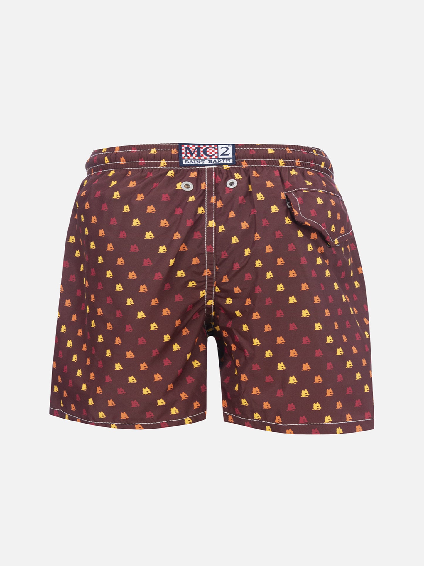 Boy lightweight fabric swimshorts with Roma print | AS ROMA SPECIAL EDITION - MC2 Saint Barth