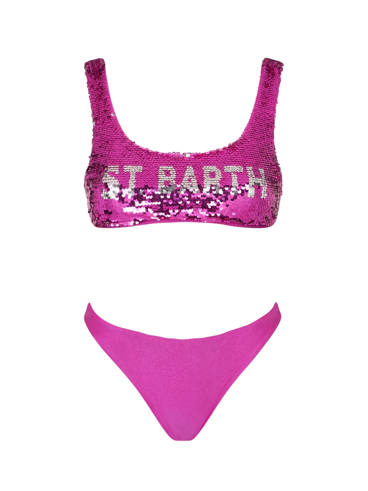 Woman fucsia sequins bralette bikini - MC2 Saint Barth