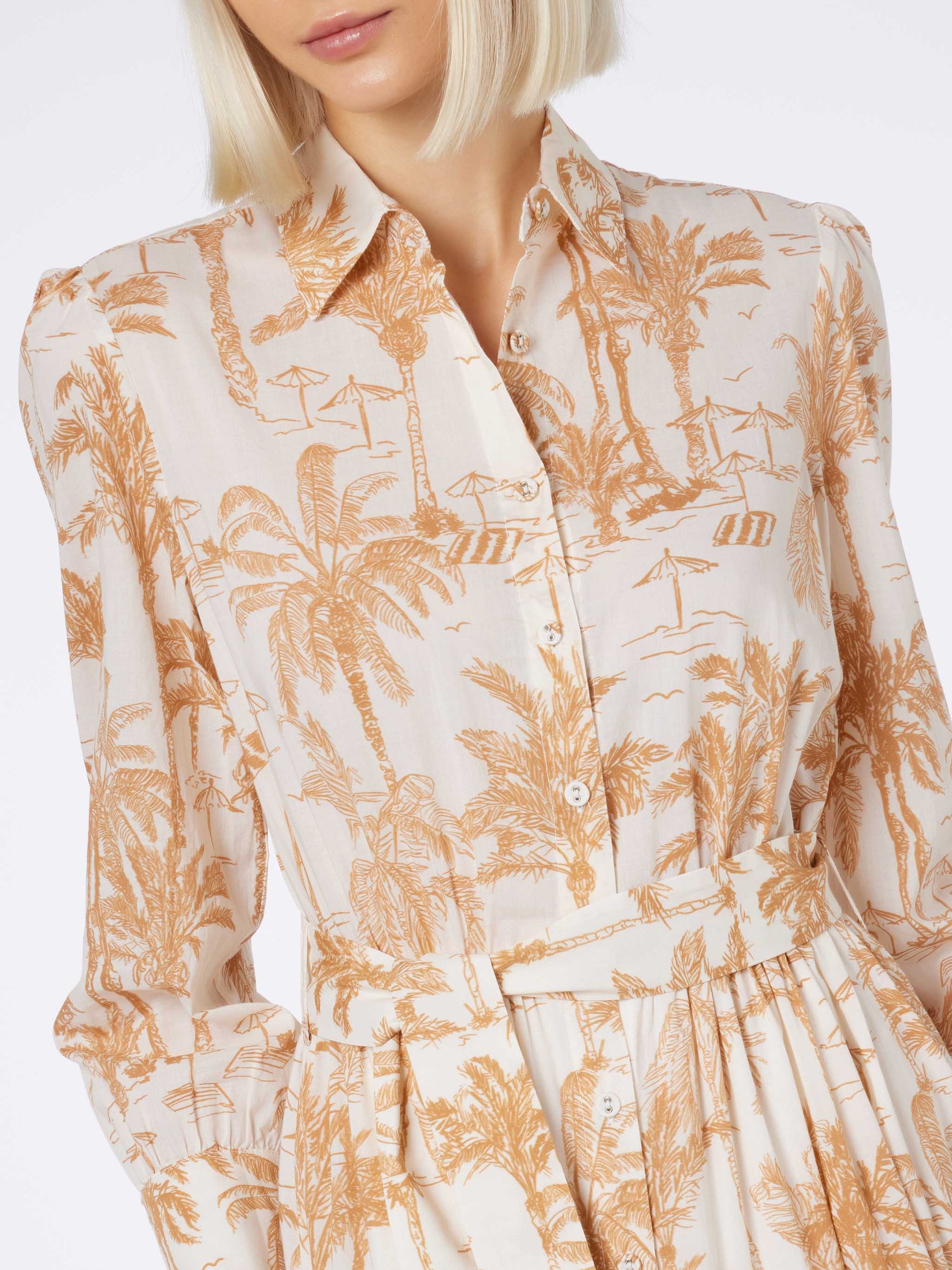 Woman Toile de Jouy cotton dress Jensen - MC2 Saint Barth