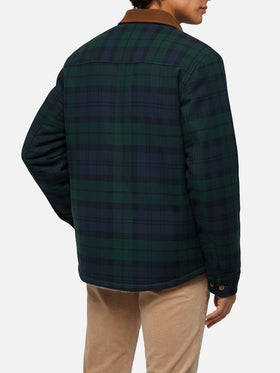 Camicia over in misto lana Landeck con stampa tartan