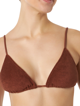 Woman brown terry triangle bikini - MC2 Saint Barth