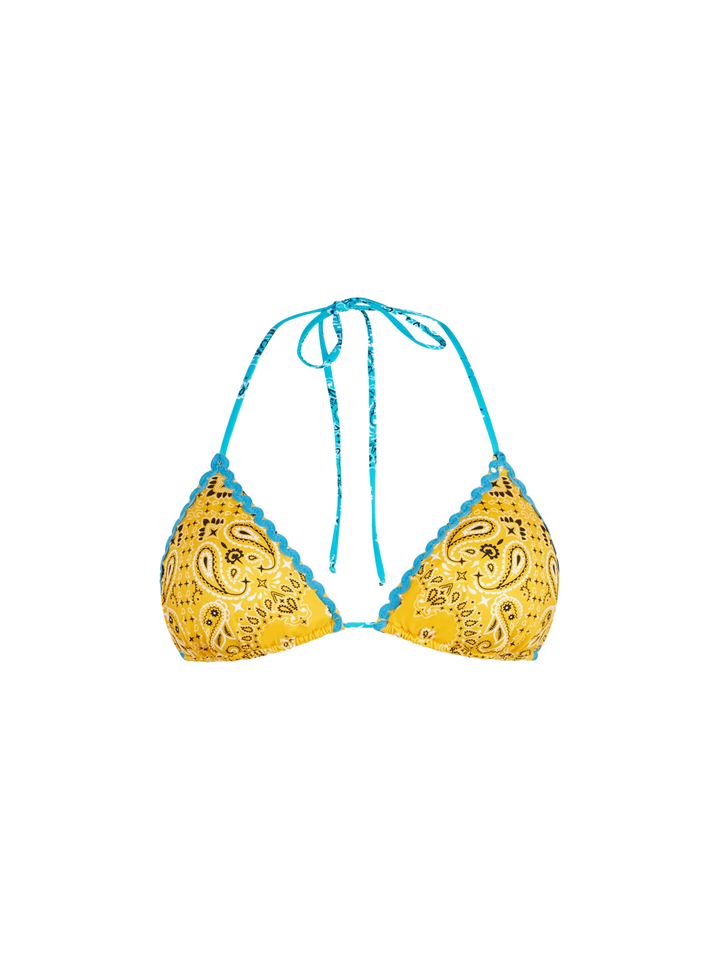 Woman triangle top swimsuit with bandanna print - MC2 Saint Barth