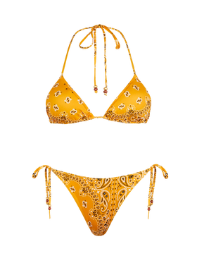 Woman triangle bikini with bandanna print - MC2 Saint Barth