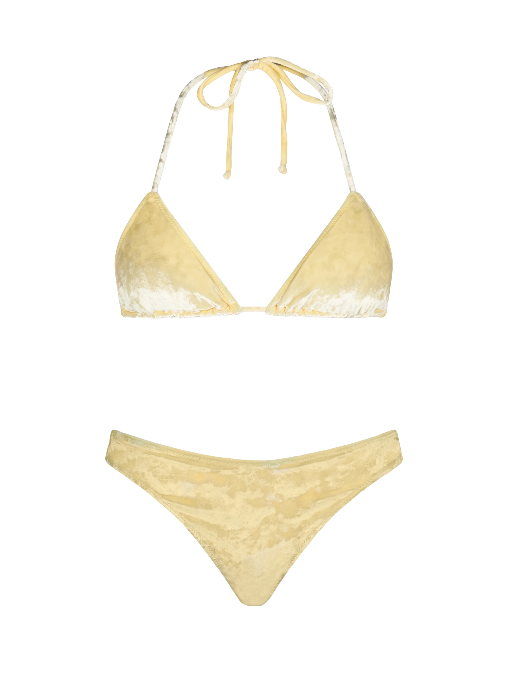 Woman yellow chenille triangle bikini Leah Naomi - MC2 Saint Barth