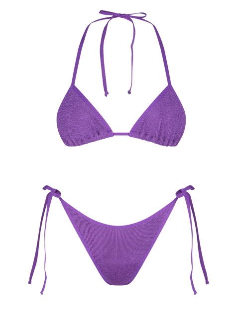 Woman purple crinkle triangle bikini - MC2 Saint Barth
