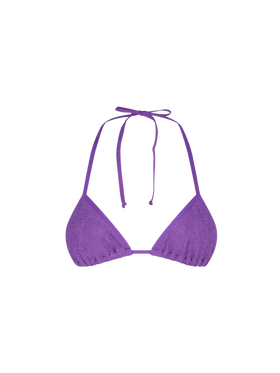 Woman purple crinkle triangle top swimsuit - MC2 Saint Barth
