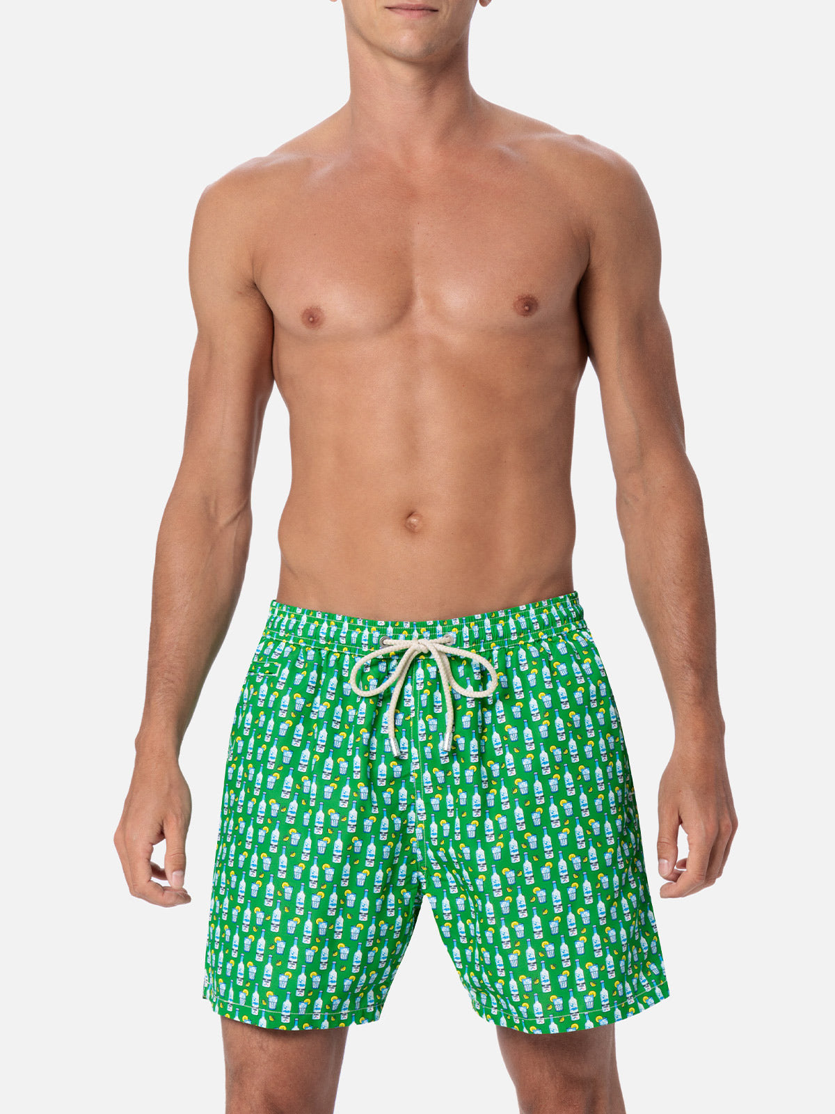 Man lightweight fabric swim-shorts Lighting Micro Fantasy with tequila print - MC2 Saint Barth