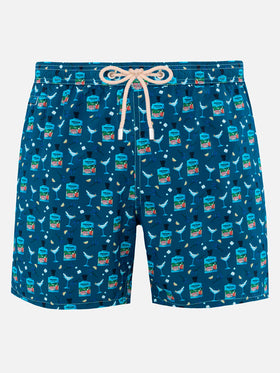 Herren-Badeshorts aus leichtem Stoff Lighting Micro Fantasy mit Gin Tonic Portofino Gin-Aufdruck | PORTOFINO DRY GIN SONDEREDITION
