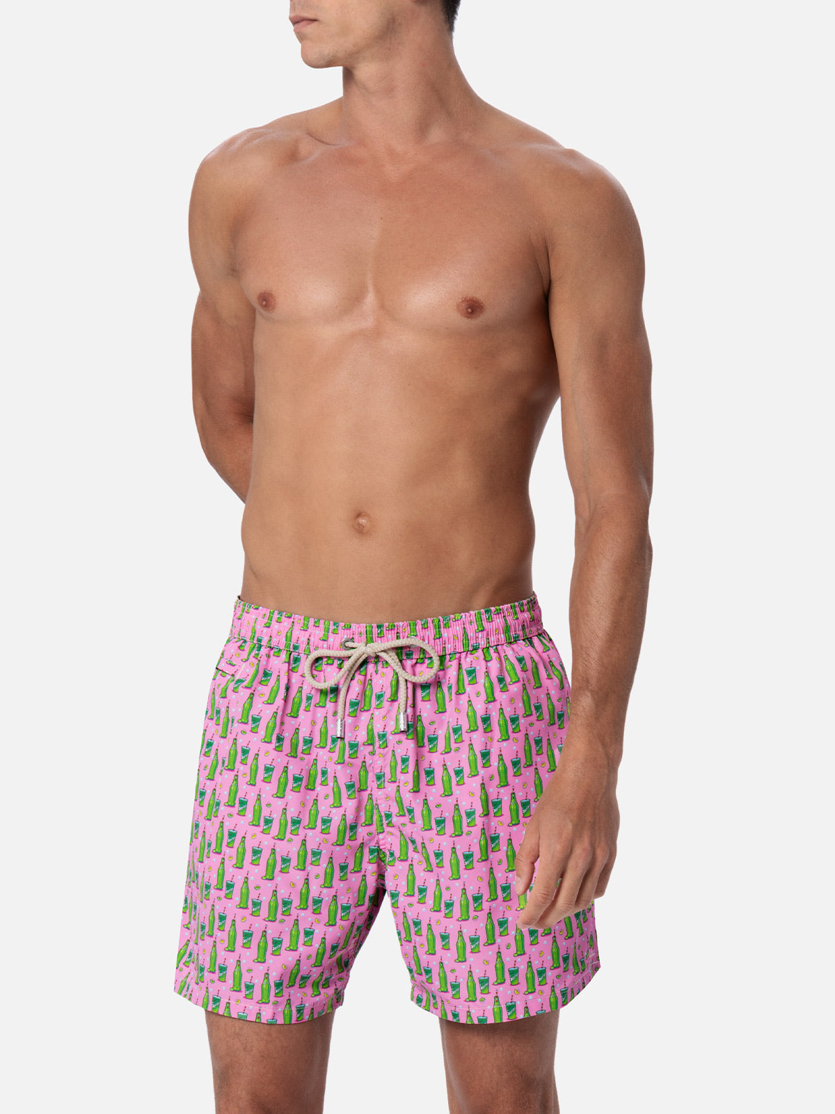 Man lightweight fabric swim-shorts Lighting Micro Fantasy with Sprite print | THE COCA COLA COMPANY SPECIAL EDITION - MC2 Saint Barth