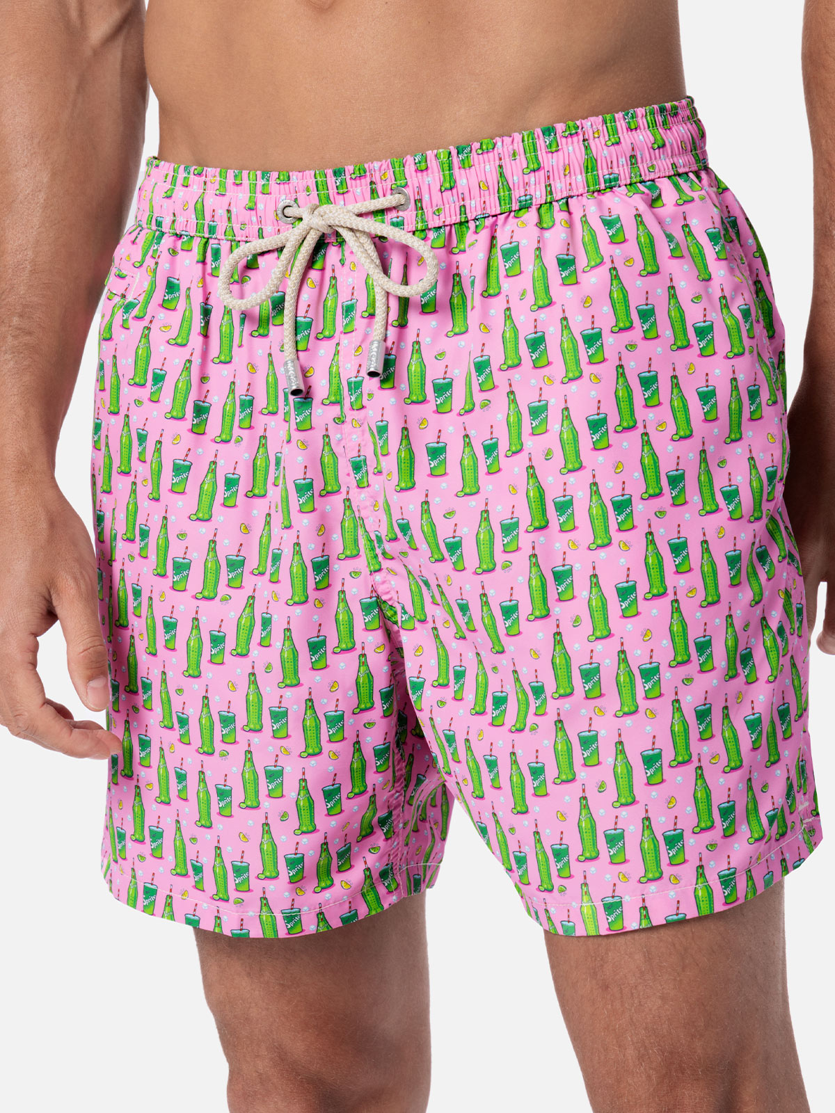 Man lightweight fabric swim-shorts Lighting Micro Fantasy with Sprite print | THE COCA COLA COMPANY SPECIAL EDITION - MC2 Saint Barth