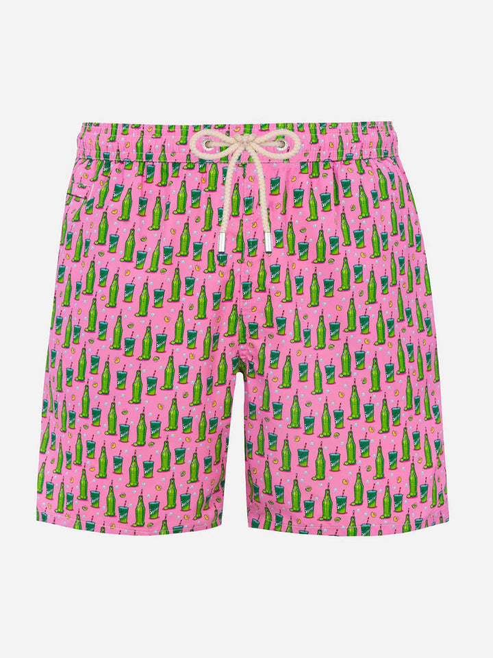 Man lightweight fabric swim-shorts Lighting Micro Fantasy with Sprite print | THE COCA COLA COMPANY SPECIAL EDITION - MC2 Saint Barth