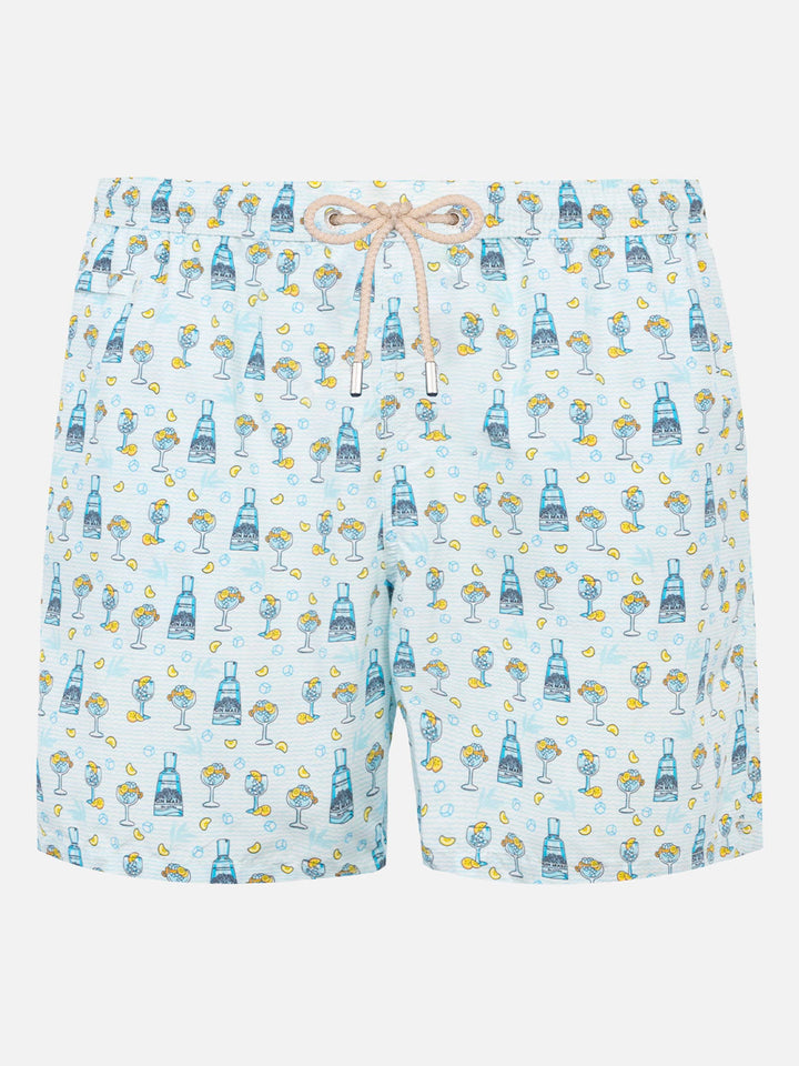 Man light fabric swim shorts with gin print | GIN MARE SPECIAL EDITION - MC2 Saint Barth