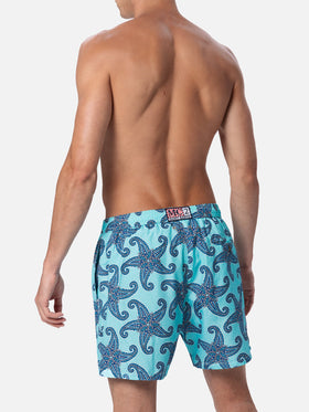 Man lightweight fabric swim-shorts Lighting 70 with paisley print - MC2 Saint Barth