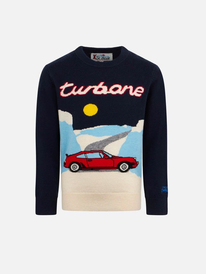 Boy crewneck sweater with car jacquard - MC2 Saint Barth