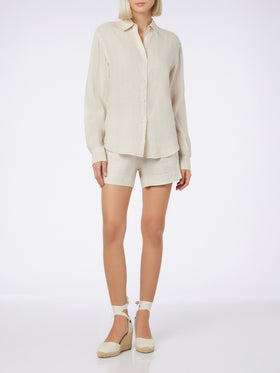 Woman off-white linen shirt Meredith - MC2 Saint Barth