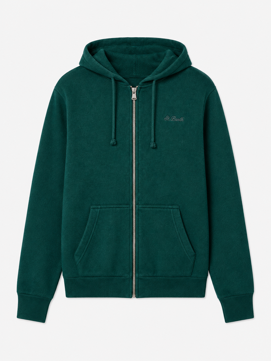 Maglia Mahony in lana con cappuccio verde tinta unita