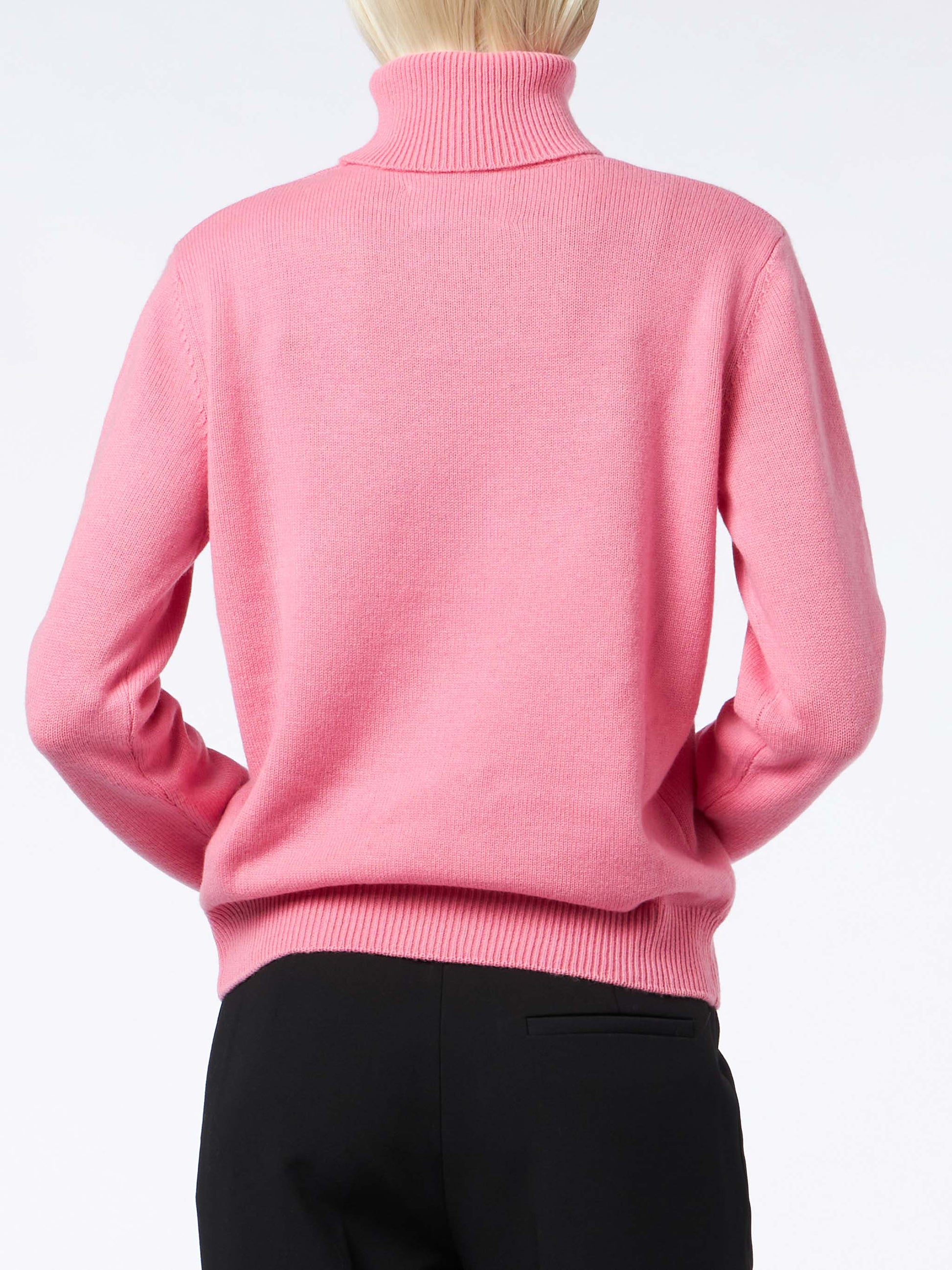 Woman pink cashmere blend turtleneck sweater Moody - MC2 Saint Barth