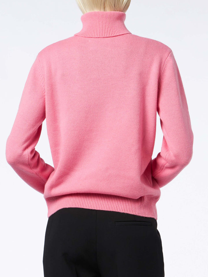 Woman pink cashmere blend turtleneck sweater Moody - MC2 Saint Barth