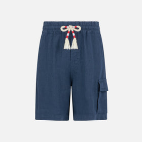 Boy blue navy linen bermuda shorts - MC2 Saint Barth