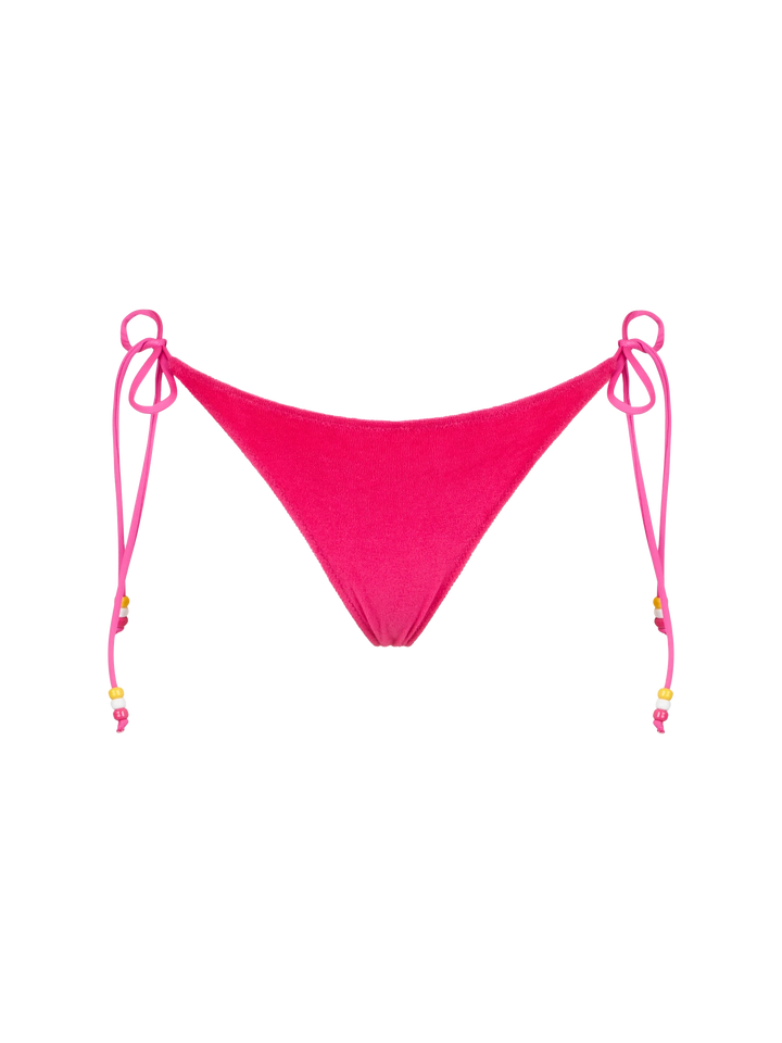 Woman fuchsia terry swim briefs with side laces - MC2 Saint Barth