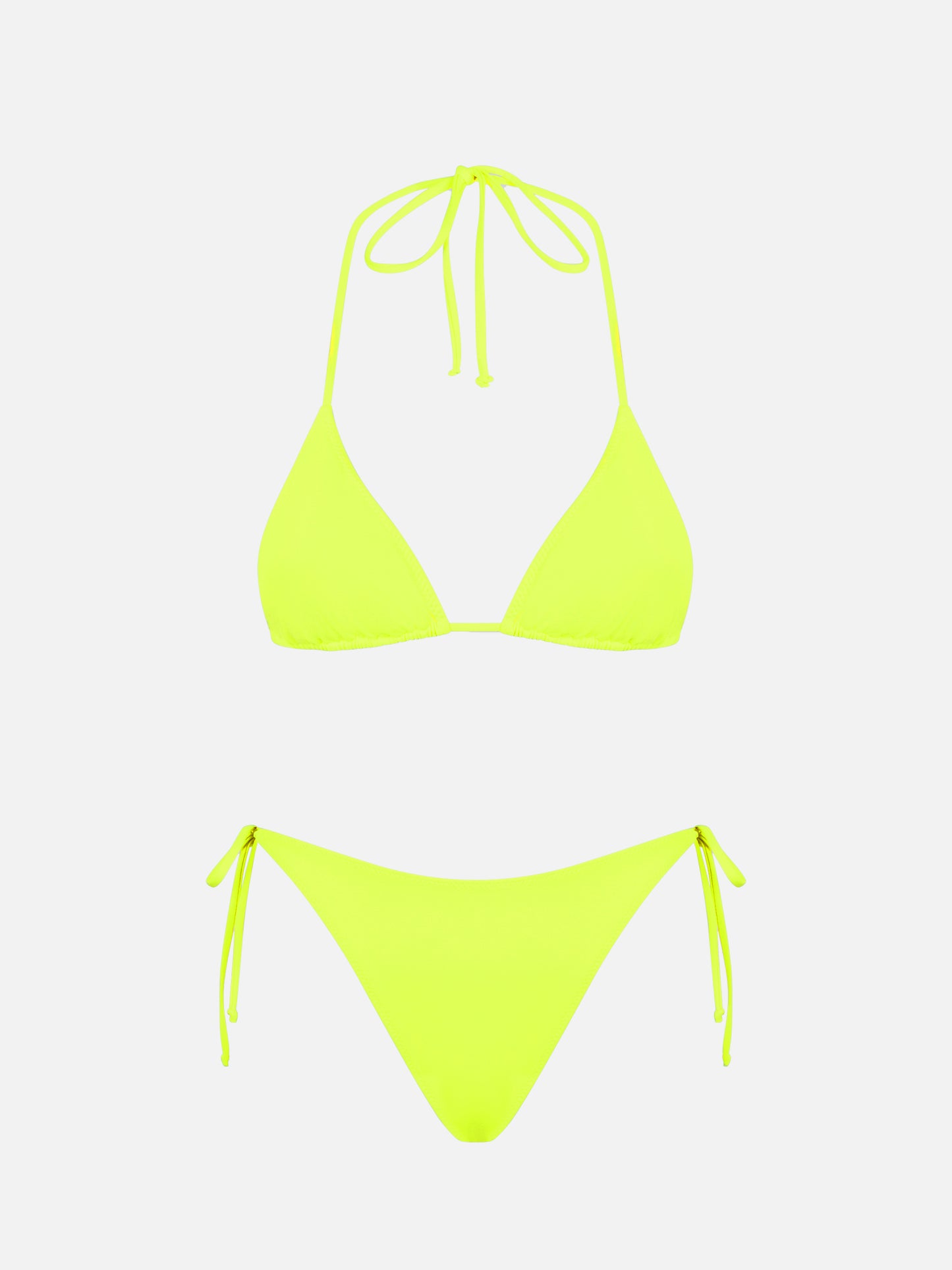 Bikini da donna a triangolo giallo fluo