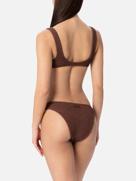 Bikini bralette froissé marron pour femme Naima Elise 
