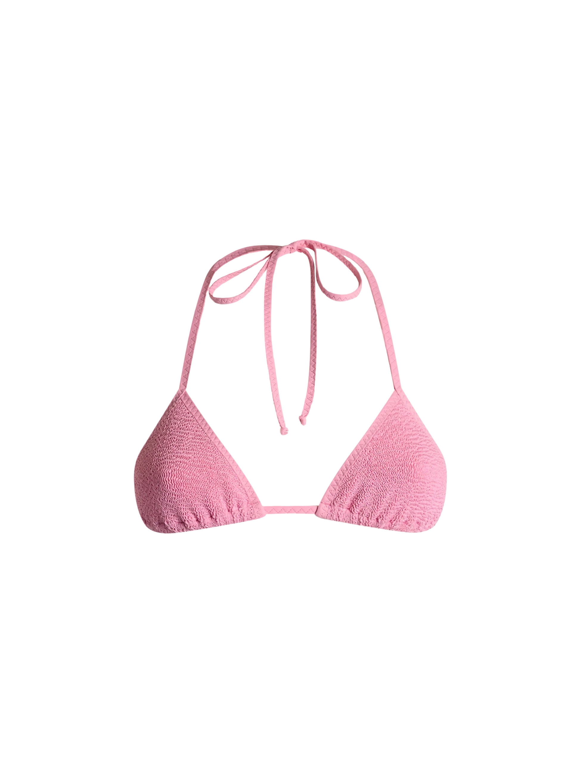 Woman pink crinkle triangle top swimsuit - MC2 Saint Barth