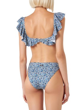 Woman off shoulder bikini with flower print  | Made with Liberty fabric