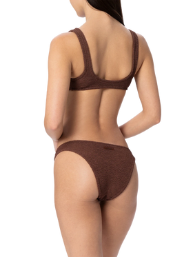 Slip da bagno da donna classico crinkle marrone Elise