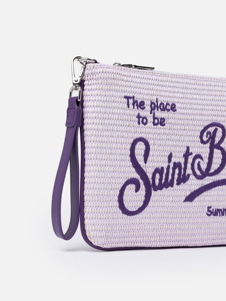 Pouch Parisienne in paglia lilla