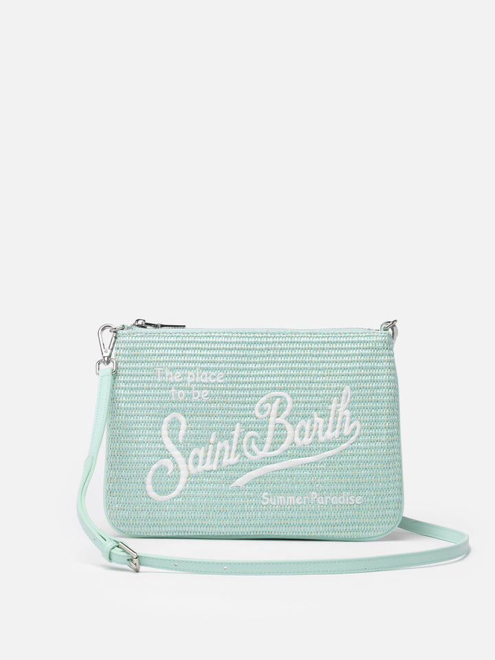 Pouch Parisienne in paglia verde acqua