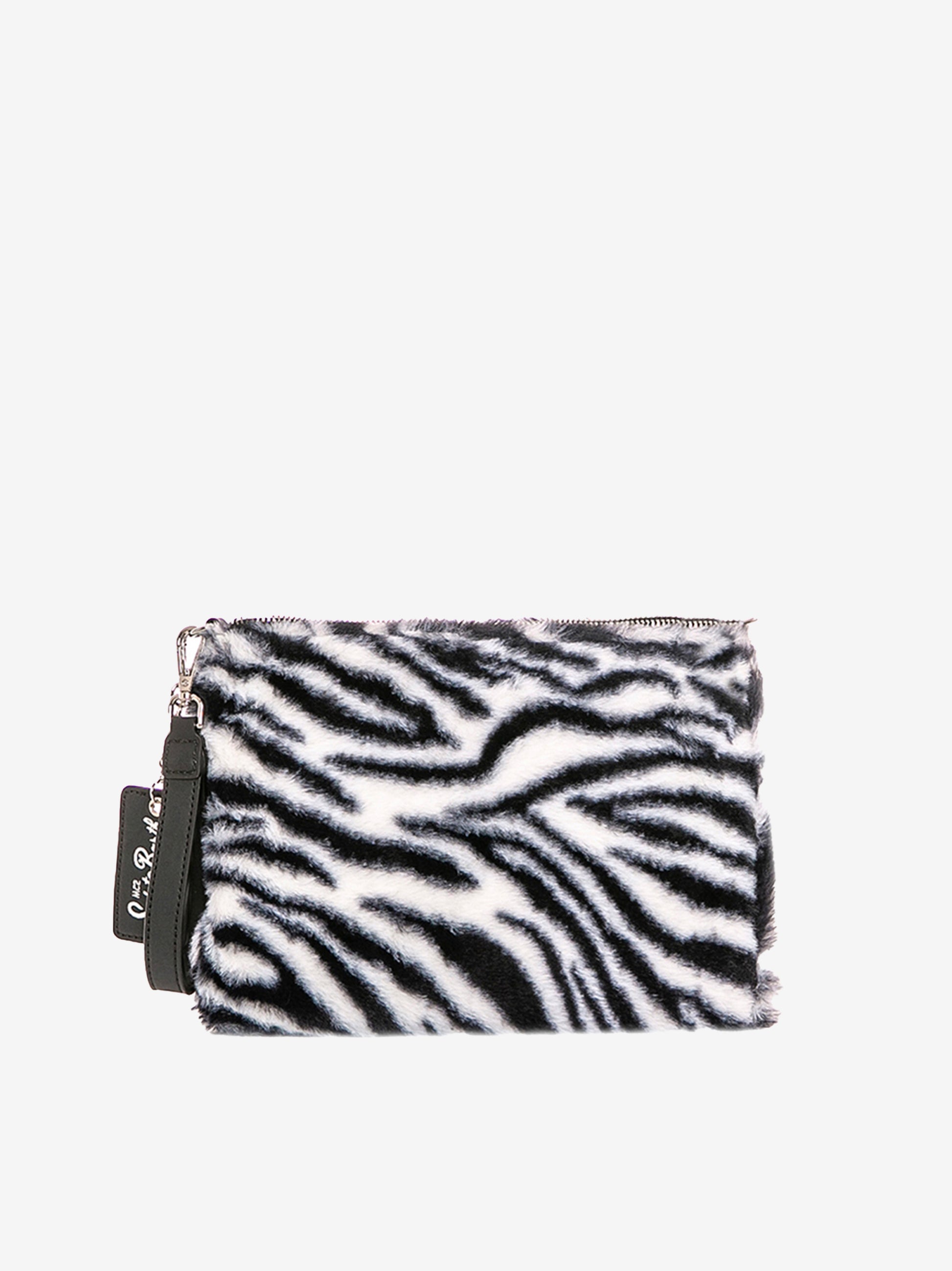 Parisienne furry cross-body pouch bag with zebra print - MC2 Saint Barth