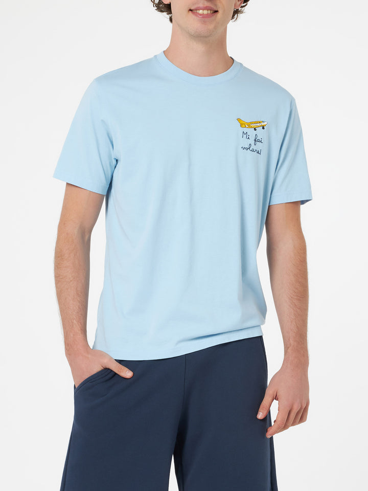 Man classic fit cotton jersey t-shirt Portofino with Mi fai volare embroidery - MC2 Saint Barth