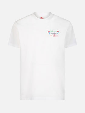 Man classic fit cotton jersey t-shirt Portofino with Chi non muore poi ribeve embroidery | INSULTI LUMINOSI SPECIAL EDITION - MC2 Saint Barth