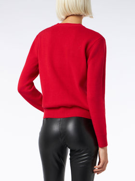 Woman brushed sweater with Dear Santa list embroidery - MC2 Saint Barth