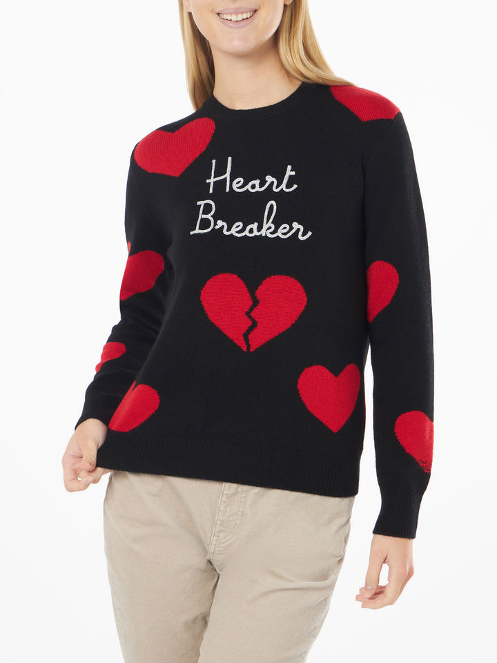 Woman crewneck sweater with Heart Breaker embroidery - MC2 Saint Barth