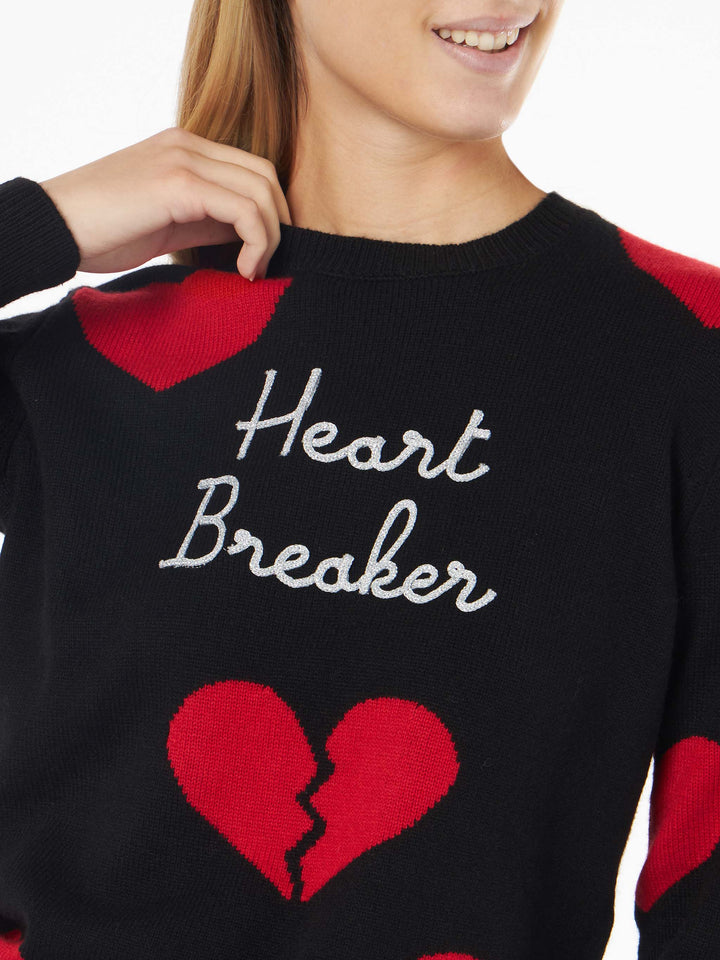 Woman crewneck sweater with Heart Breaker embroidery - MC2 Saint Barth