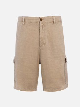 Man beige linen bermuda shorts Rodi - MC2 Saint Barth