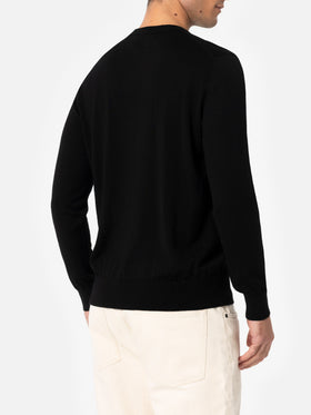 Man Regent black merino wool sweater - MC2 Saint Barth