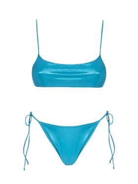 Woman lamina teal bralette bikini Sadie Marielle - MC2 Saint Barth