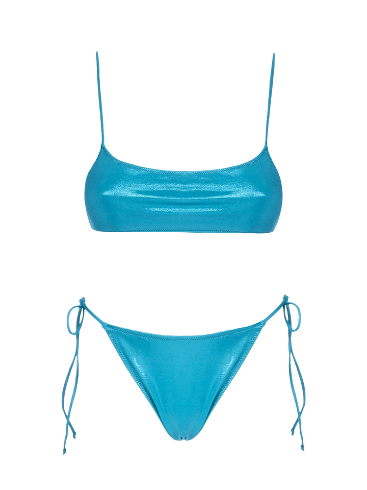 Woman lamina teal bralette bikini Sadie Marielle - MC2 Saint Barth