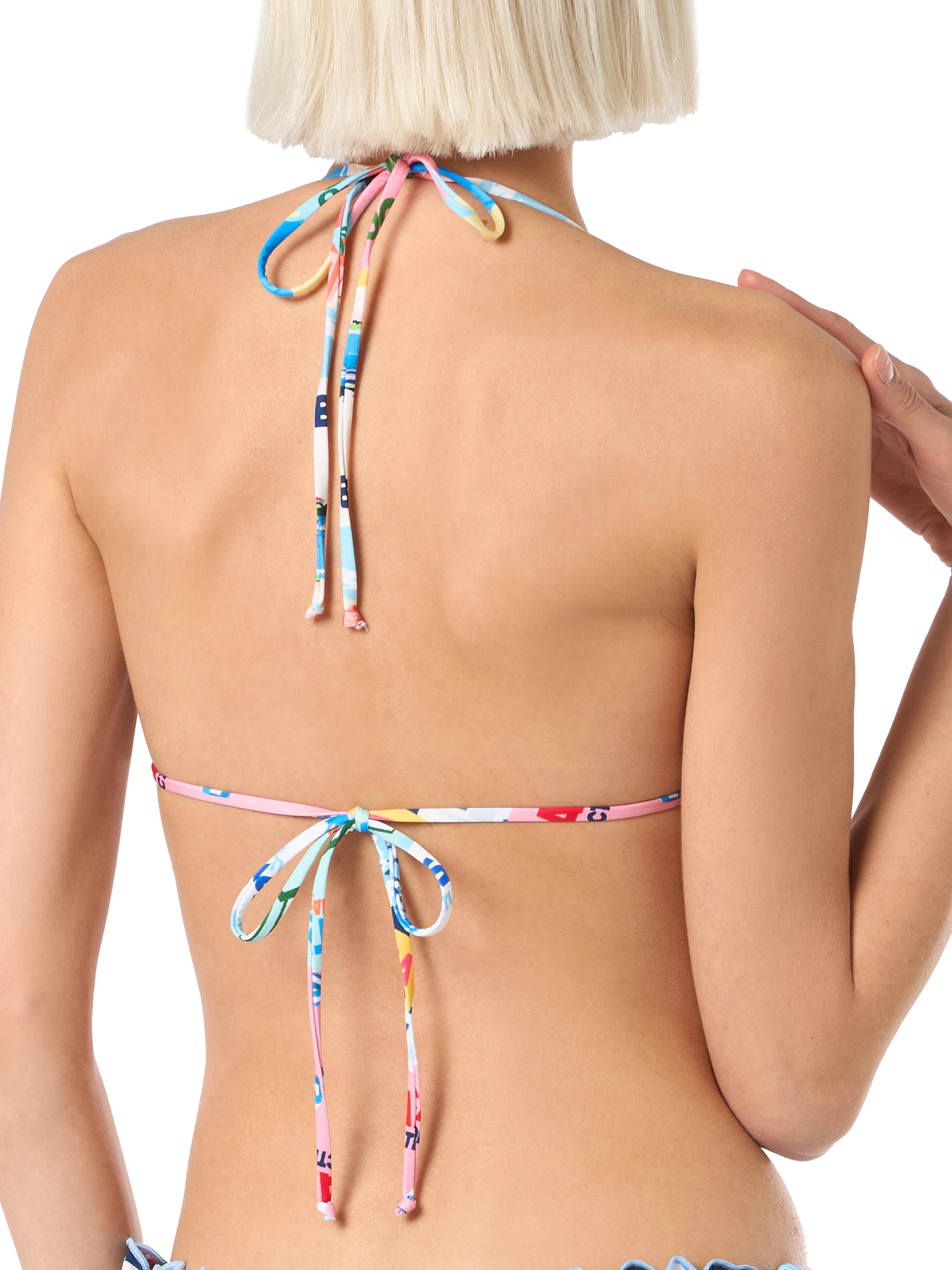 Klassischer Damen-Triangel-Bikini mit Postkartendruck Sarius