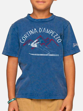 Bluette Cotton T-Shirt Cortina d'Ampezzo - MC2 Saint Barth