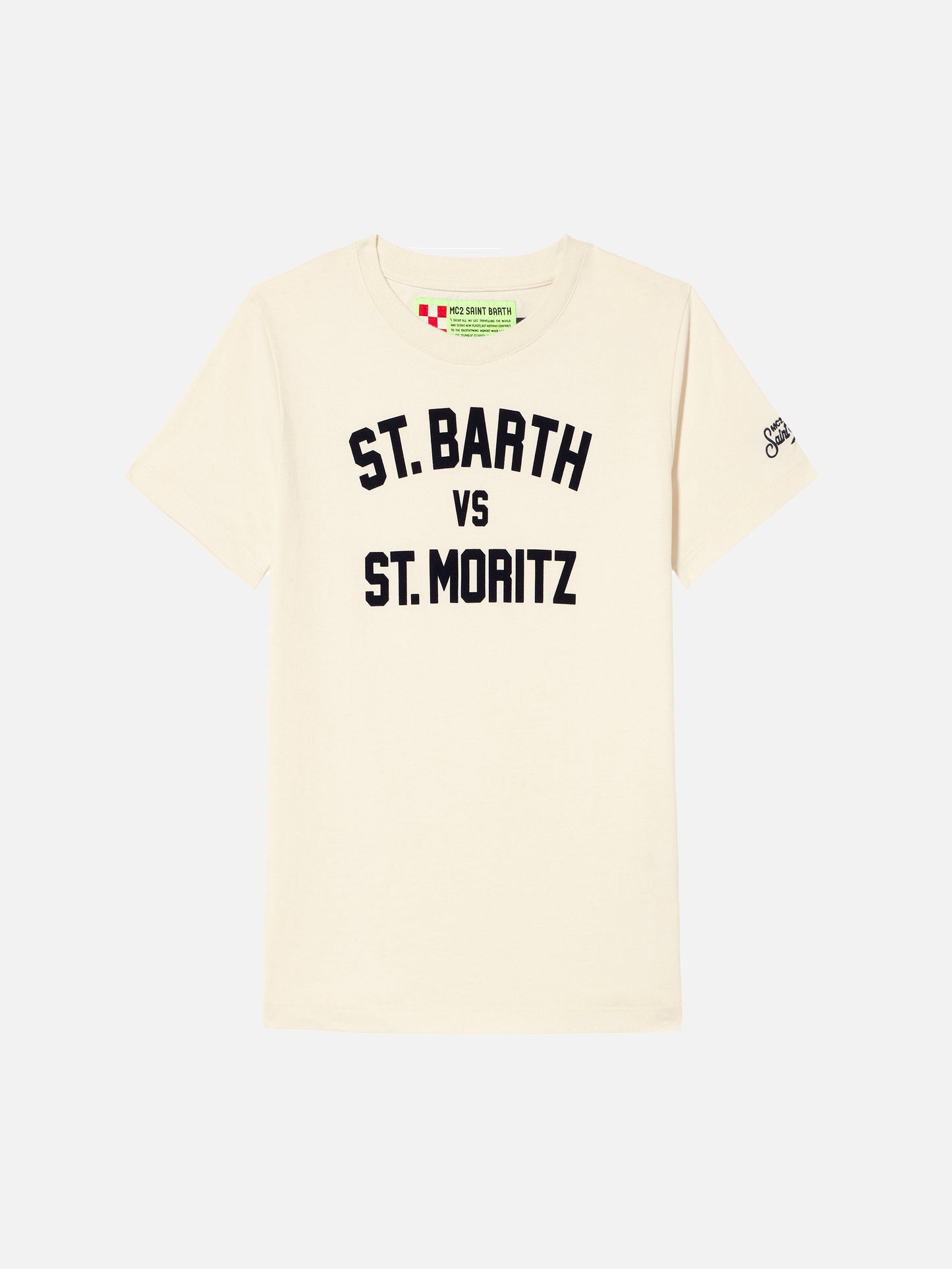 Boy t-shirt with St. Barth vs St. Moritz - MC2 Saint Barth