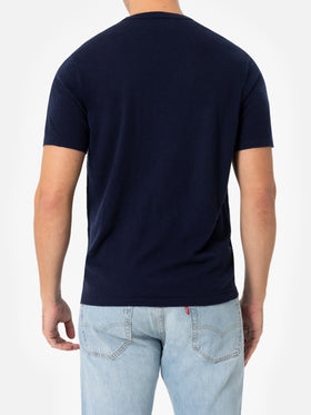 Man navy blue cashmere blend t-shirt Scott - MC2 Saint Barth